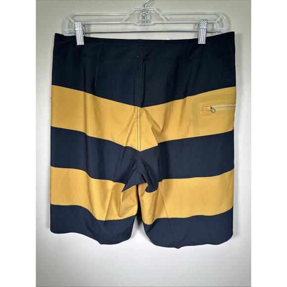 Dark Seas Division‎ Overall Boardshort 30 Black Tobacco Stripes 19" Beach Swim - Picture 2 of 8